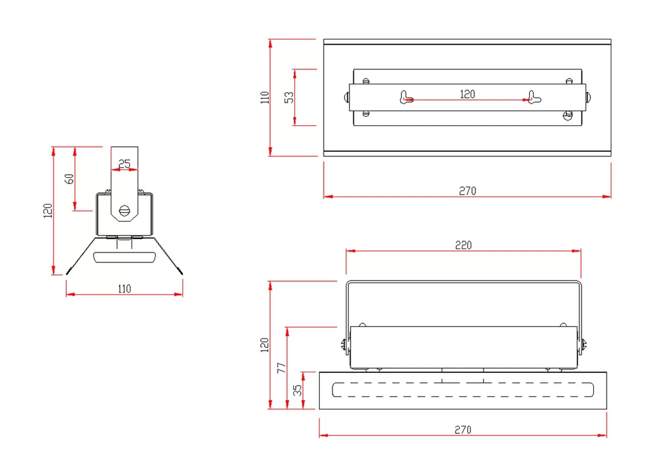 Инфракрасные промышленные обогреватели ЭИУС-111 | Габаритные и установочные размеры