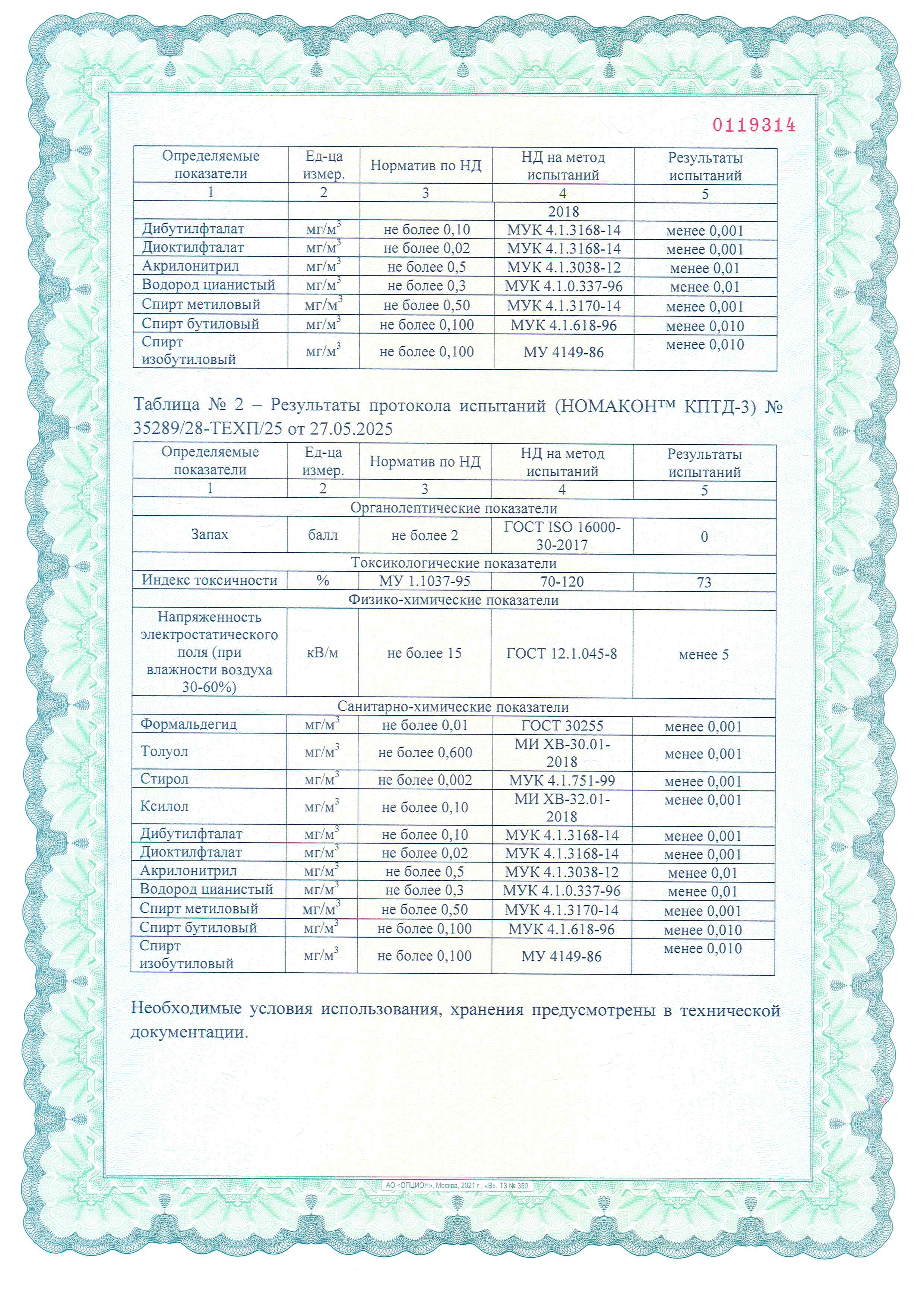Материалы КПТД выпускаемые ОДО «Евролиния» прошли экспертизу на соответствие